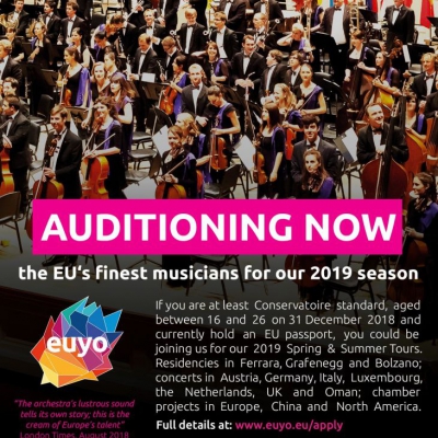 Foto: Prehrávky do European Union Youth Orchestra – uzávierka prihlášok predĺžená do 30. 9. 2018