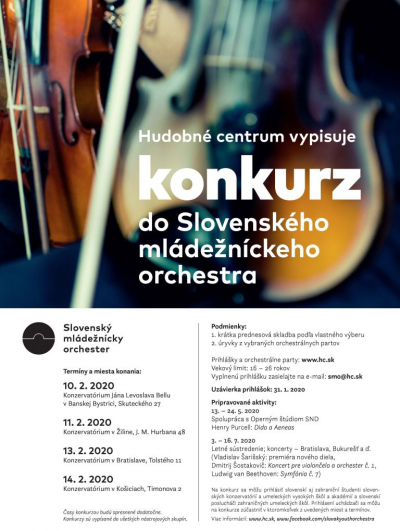 Foto: Konkurz do Slovenského mládežníckeho orchestra – termín uzávierky posunutý do 5. 2. 2020