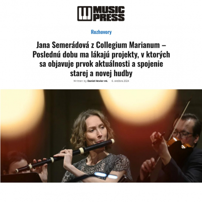 Foto: Rozhovor: Jana Semerádová z Collegium Marianum