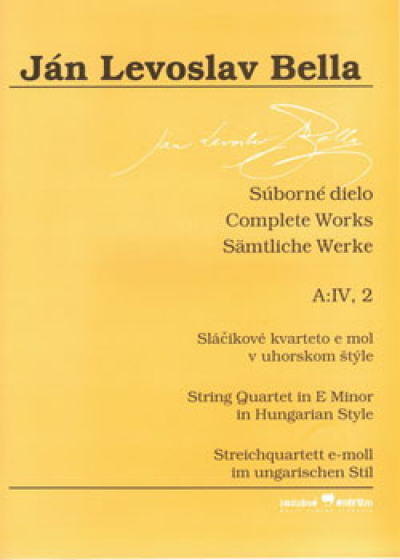 Súborné dielo, A:IV, 2, Sláčikové kvarteto e mol v uhorskom štýle