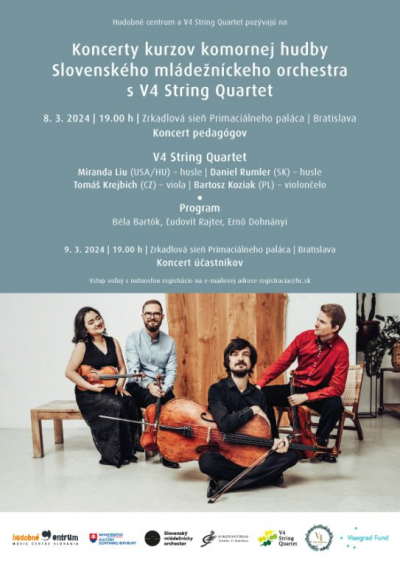 Foto: Kurzy komornej hudby V4 String Quartet pre členov Slovenského mládežníckeho orchestra