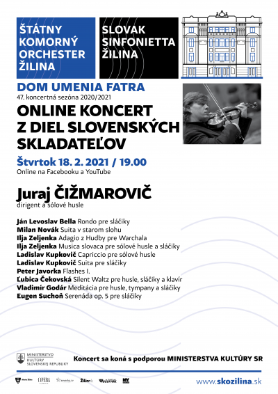 Foto: Online koncert Štátneho komorného orchestra 18. 2. 2021