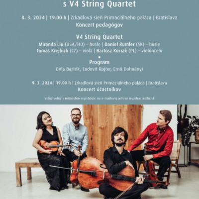 Foto: Kurzy komornej hudby V4 String Quartet pre členov Slovenského mládežníckeho orchestra